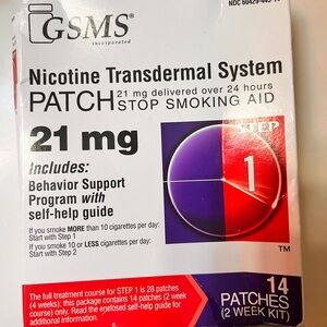 Source Unknown Purple and Red Nicotine Transdermal Patch 21 mg (Step 1)